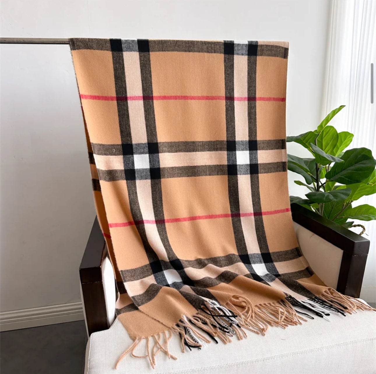 Plaid Cashmere Scarf