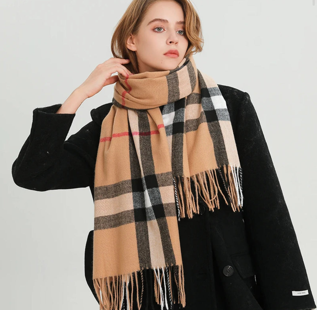 Plaid Cashmere Scarf
