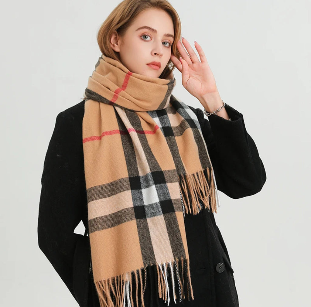 Plaid Cashmere Scarf