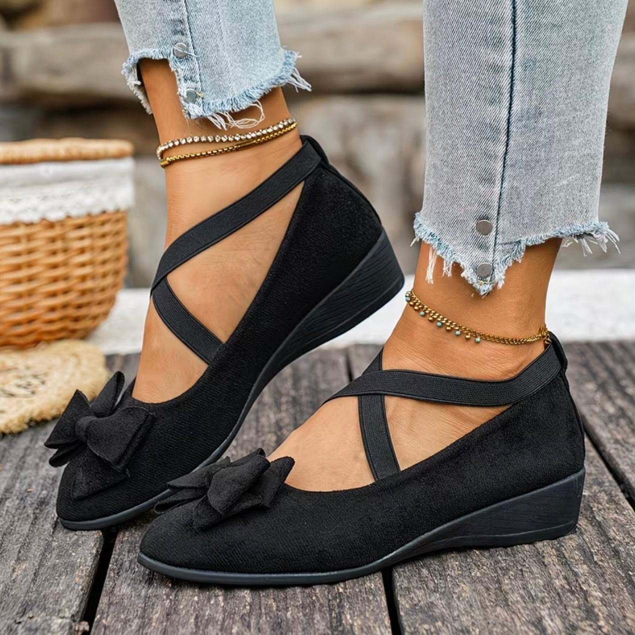 Bella Wedge Ballerinas Flats
